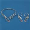 American Diamond Hasli Necklace with Rhodium Plating