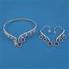 American Diamond Hasli Necklace with Rhodium Plating