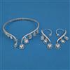 American Diamond Hasli Necklace with Rhodium Plating