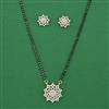 American Diamond Classic Mangalsutra with Rhodium Plating 2 Tone Plating