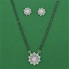 American Diamond Classic Mangalsutra with Rhodium Plating 2 Tone Plating