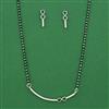 American Diamond Delicate Mangalsutra with Rhodium Plating 2 Tone Plating