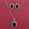 American Diamond Classic Pendant Set with Rhodium Plating