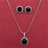 American Diamond Classic Pendant Set with Rhodium Plating