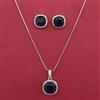 American Diamond Classic Pendant Set with Rhodium Plating