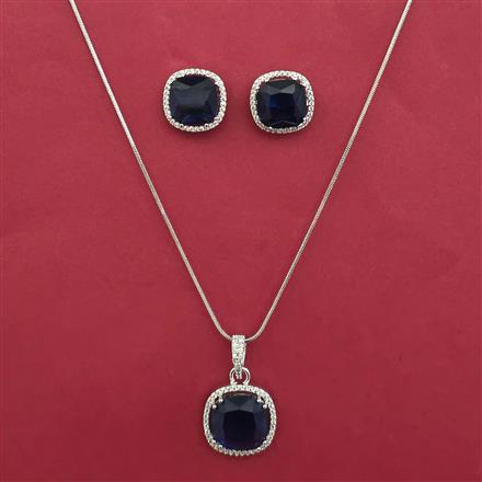 American Diamond Classic Pendant Set with Rhodium Plating