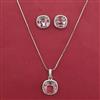 American Diamond Classic Pendant Set with Rhodium Plating