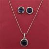 American Diamond Classic Pendant Set with Rhodium Plating
