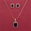 American Diamond Classic Pendant Set with 2 Tone Plating