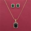 American Diamond Classic Pendant Set with 2 Tone Plating