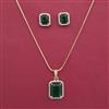 American Diamond Classic Pendant Set with 2 Tone Plating