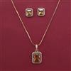 American Diamond Classic Pendant Set with 2 Tone Plating