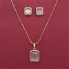 American Diamond Classic Pendant Set with 2 Tone Plating