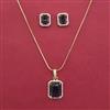 American Diamond Classic Pendant Set with 2 Tone Plating