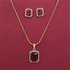American Diamond Classic Pendant Set with 2 Tone Plating