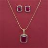 American Diamond Classic Pendant Set with 2 Tone Plating