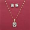 American Diamond Classic Pendant Set with 2 Tone Plating