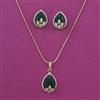 American Diamond Classic Pendant Set with 2 Tone Plating