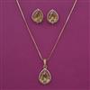 American Diamond Classic Pendant Set with 2 Tone Plating
