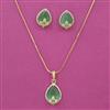 American Diamond Classic Pendant Set with 2 Tone Plating