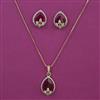 American Diamond Classic Pendant Set with 2 Tone Plating