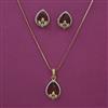 American Diamond Classic Pendant Set with 2 Tone Plating