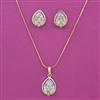 American Diamond Classic Pendant Set with 2 Tone Plating
