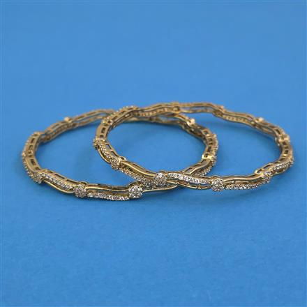 American Diamond Delicate Bangles with Mehndi Plating