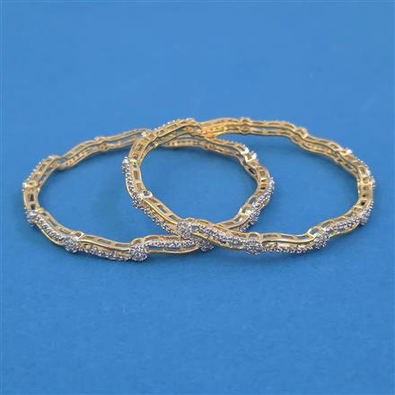 American Diamond Delicate Bangles with 2 Tone Plating