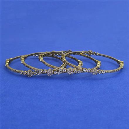 American Diamond Delicate Bangles with Mehndi Plating