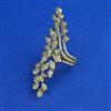 American Diamond Adjustable Ring with Rhodium Plating 2 Tone Plating Mehndi Plating