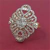 American Diamond Adjustable Ring with Rhodium Plating 2 Tone Plating Mehndi Plating Carat Plating