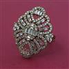 American Diamond Adjustable Ring with Rhodium Plating 2 Tone Plating Mehndi Plating Carat Plating