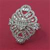 American Diamond Adjustable Ring with Rhodium Plating 2 Tone Plating Mehndi Plating Carat Plating