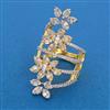 American Diamond Adjustable Ring with Rhodium Plating 2 Tone Plating Mehndi Plating Carat Plating