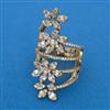 American Diamond Adjustable Ring with Rhodium Plating 2 Tone Plating Mehndi Plating Carat Plating