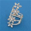 American Diamond Adjustable Ring with Rhodium Plating 2 Tone Plating Mehndi Plating Carat Plating