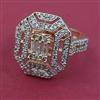 American Diamond Adjustable Ring with Rhodium Plating 2 Tone Plating Mehndi Plating Carat Plating