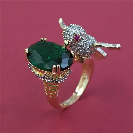 American Diamond Birds Ring with Carat Plating