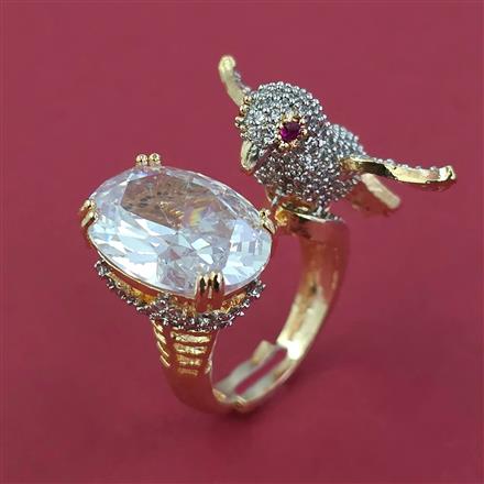 American Diamond Birds Ring with Carat Plating