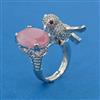 American Diamond Birds Ring with Rhodium Plating