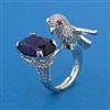 American Diamond Birds Ring with Rhodium Plating