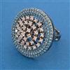 American Diamond Adjustable Ring with Black Plating