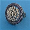 American Diamond Adjustable Ring with Black Plating