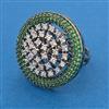 American Diamond Adjustable Ring with Black Plating