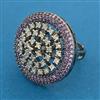 American Diamond Adjustable Ring with Black Plating