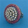 American Diamond Adjustable Ring with Black Plating