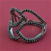 American Diamond Adjustable Ring with Black Plating