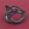 American Diamond Adjustable Ring with Black Plating