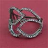 American Diamond Adjustable Ring with Black Plating